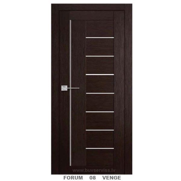 FORUM 08 Ekofinierētas durvis 60x200x3.4 cm (ar kārbu 65x203) ar stiklu(Venge)